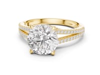 Round Split Shank Pave Engagement Ring - Gold