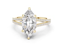 Marquise Split Shank Pave Engagement Ring - Gold