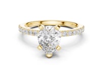 Pear Petite Pave Engagement Ring - Gold
