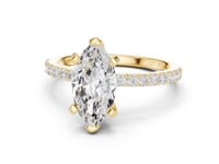 Marquise Petite Pave Engagement Ring - Gold