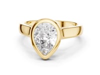 Pear Bezel Solitaire Engagement Ring - Gold