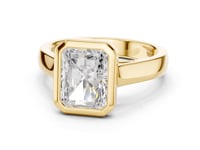 Radiant Bezel Solitaire Engagement Ring - Gold