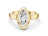 Marquise Bezel Solitaire Engagement Ring - Gold
