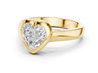 Heart Bezel Solitaire Engagement Ring - Gold