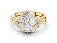 Pear Floral Cluster Bridal Set - Gold
