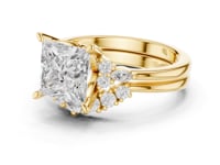 Princess Floral Cluster Bridal Set - Gold