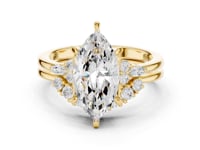Marquise Floral Cluster Bridal Set - Gold