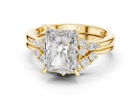 Radiant Floral Cluster Bridal Set - Gold
