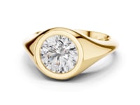 Round Bezel Signet Ring - Gold