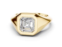 Asscher Bezel Signet Ring - Gold