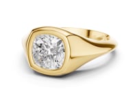 Cushion Bezel Signet Ring - Gold