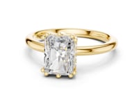 Radiant Crown Basket Solitaire Ring - Gold