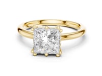 Princess Crown Basket Solitaire Ring - Gold