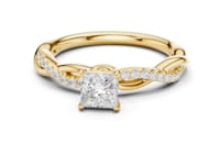 Princess-Cut Diamond Twisted Vine Engagement Ring - Gold