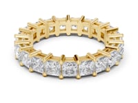Princess Shared Prong Full Eternity Band - Gold