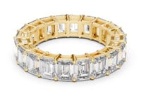 Emerald Shared Prong Full Eternity Band - Gold