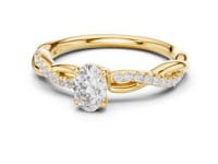 Oval Twisted Vine Engagement Ring - Gold
