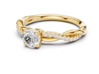 Round Diamond Twisted Vine Engagement Ring - Gold