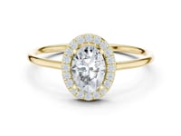 Oval Cathedral Halo Ring - Gold