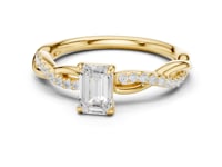 Emerald Twisted Vine Engagement Ring - Gold