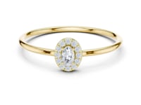 Oval Petite Halo Ring - Gold