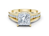 Princess Channel Shoulder Cathedral Ring - Gold