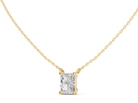 Radiant Floating Solitaire Pendant - Gold