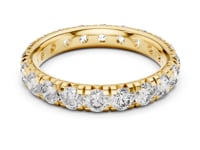 Low-Set Shared-Prong Round Eternity Band - Gold