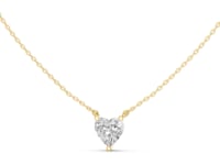 Heart Floating Solitaire Pendant - Gold