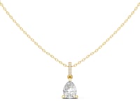Pear Pave Bail Solitaire Pendant - Gold