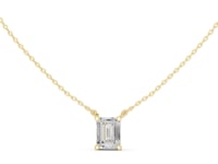 Emerald Floating Solitaire Pendant - Gold