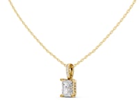 Radiant Pave Bail Solitaire Pendant - Gold