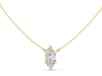 Marquise Floating Solitaire Pendant - Gold