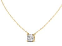 Cushion Floating Solitaire Pendant - Gold