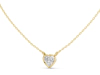 Heart Bezel Solitaire Pendant - Gold