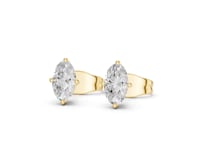 Premier Marquise Solitaire Studs - Gold