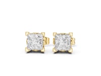 Premier Princess Open-Gallery Solitaire Studs - Gold