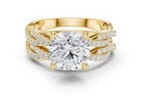 Round Twisted Pave Bridal Set - Gold