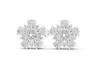 Marquise Daisy Cluster Studs - White Gold