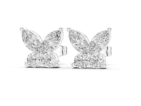 Marquise Butterfly Studs - White Gold