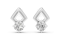 Geometric Kite Frame Studs - White Gold
