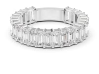 Vertical Emerald-Cut Shared-Prong Full Eternity Band - White Gold