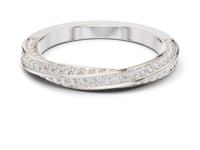 Twisted Two-Row Pave Band - White Gold
