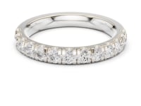 Small French Pave Half Eternity Band - White Gold