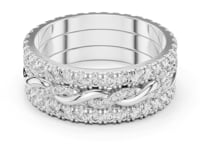 Twist Center Triple-Row Eternity Band - White Gold