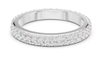 Slim Three-Row Pave Dome Eternity Band - White Gold