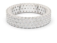 Three-Row Round Pave Full Eternity Band - White Gold