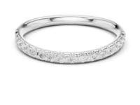 Twisted Pave Half Eternity Band - White Gold