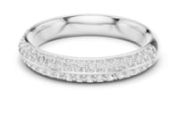 Two-Row Pave Dome Band - White Gold