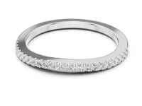 Slim French Pave Half Band - White Gold